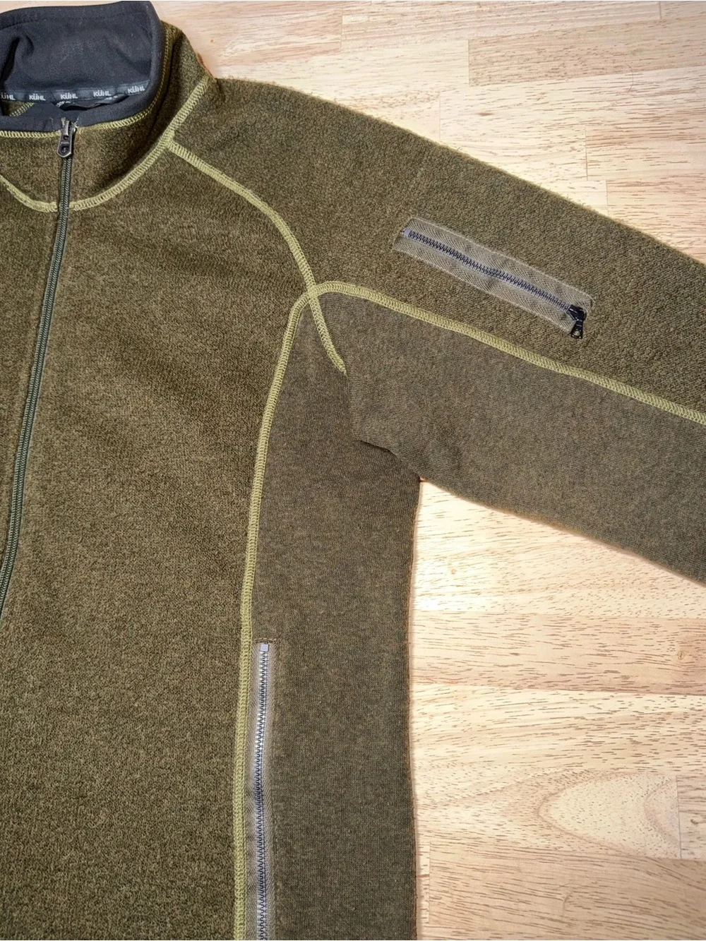 Kuhl Alfpaca Kashmira Jacket Hiking Mens Medium Green Fleece Full Zip Thumbholes